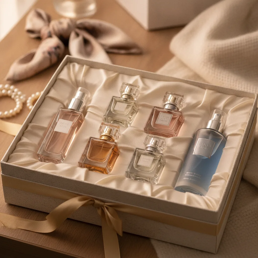 Luxury perfume gift bundle with multiple elegant fragrance